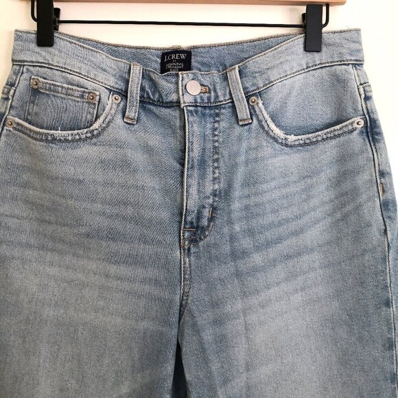 J. Crew Distressed Essential Straight Jean Pants Light Wash Size 28 - Picture 2 of 5